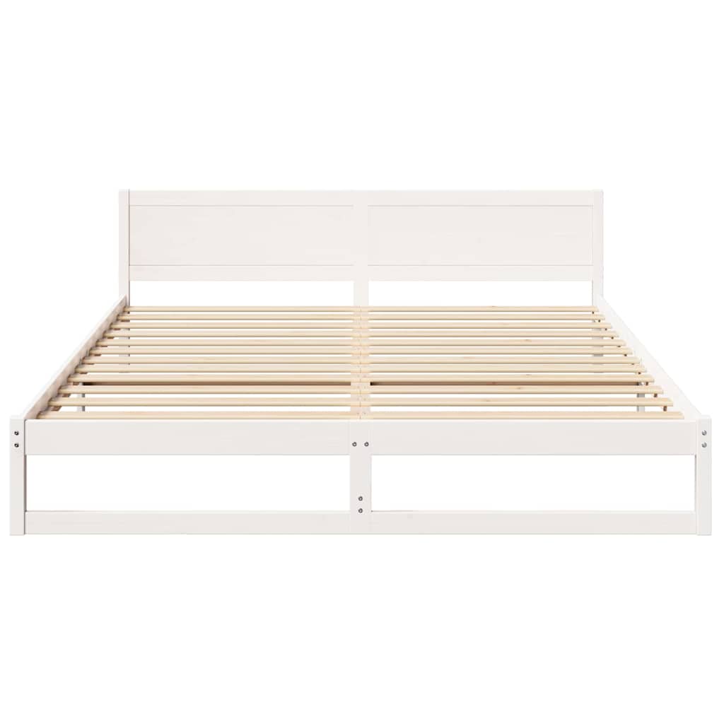 Struttura del letto Bianco 200 x 200 cm Pino massello | homemem39