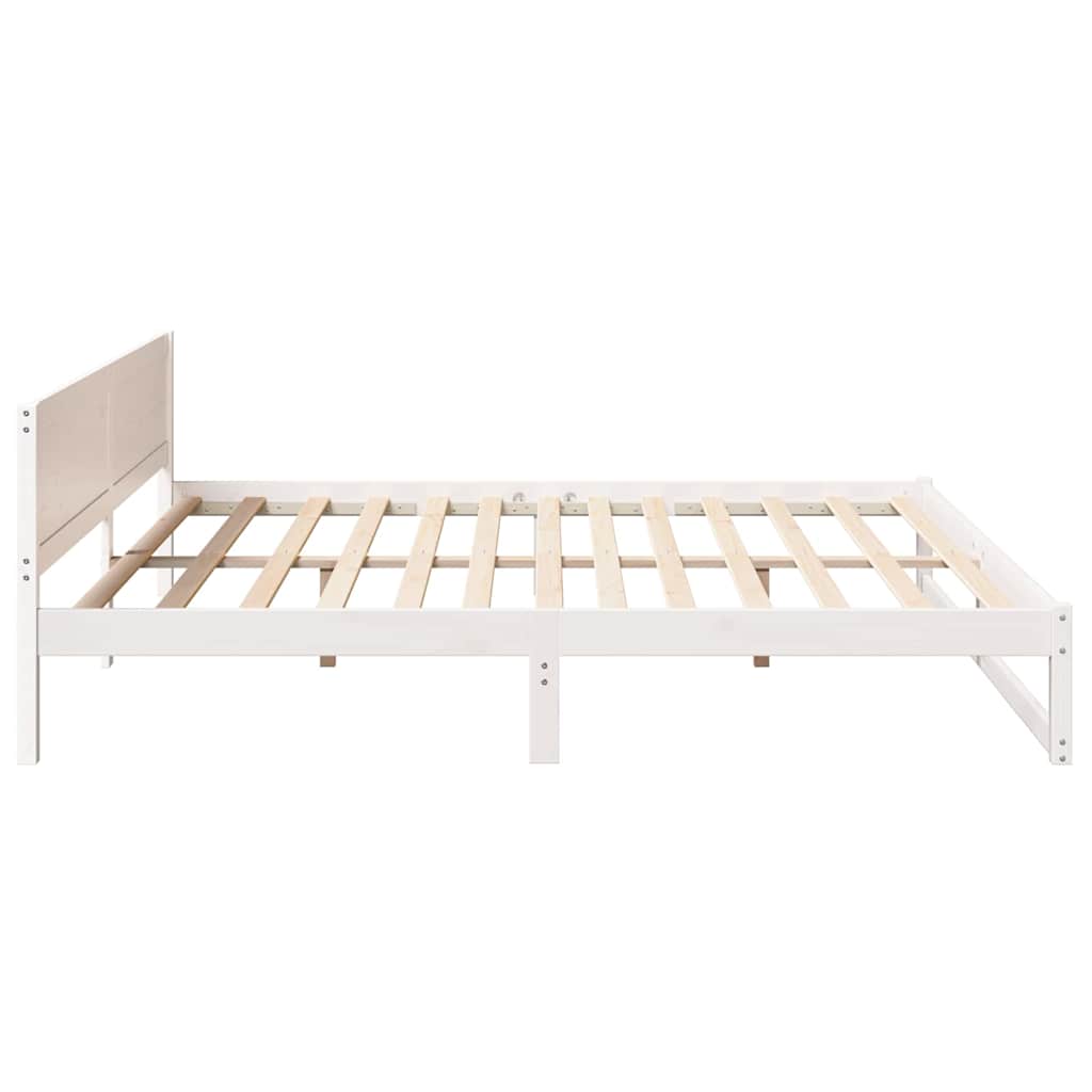 Struttura del letto Bianco 200 x 200 cm Pino massello | homemem39