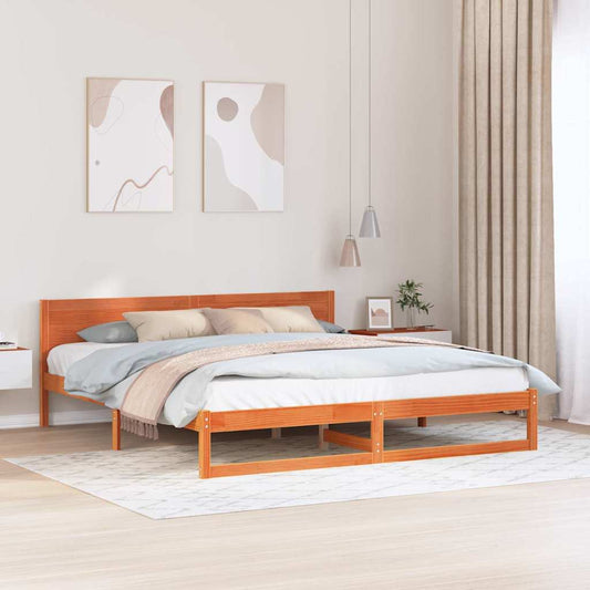 Struttura del letto Marrone cerato 200 x 200 cm Pino massello | homemem39
