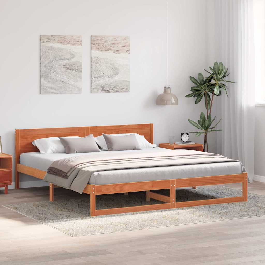 Struttura del letto Marrone cerato 200 x 200 cm Pino massello | homemem39