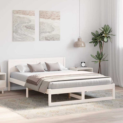 Struttura del letto Bianco 160 x 200 cm Pino massello | homemem39