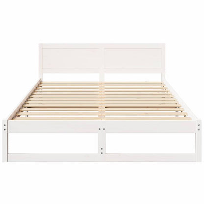 Struttura del letto Bianco 160 x 200 cm Pino massello
