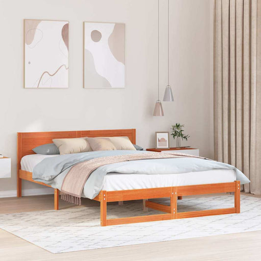 Struttura del letto Marrone cerato 160 x 200 cm Pino massello | homemem39