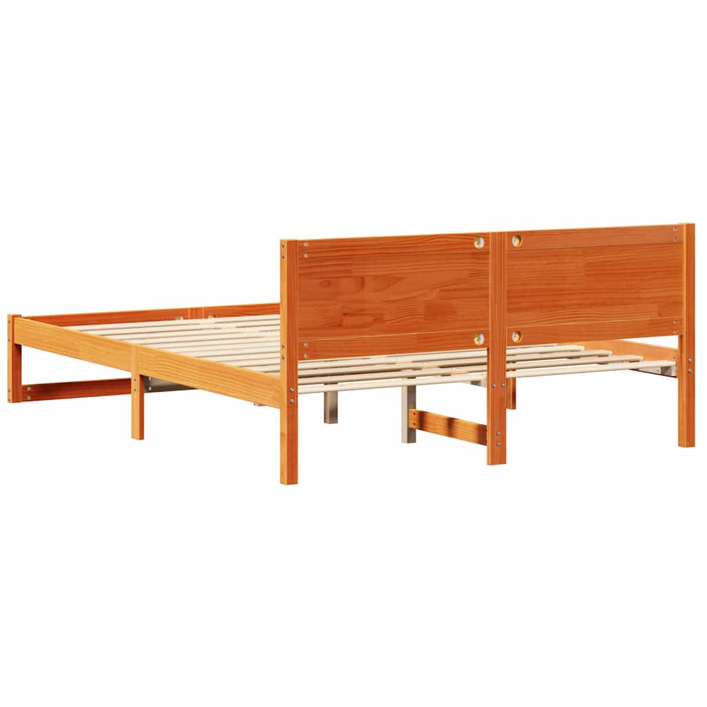 Struttura del letto Marrone cerato 160 x 200 cm Pino massello | homemem39