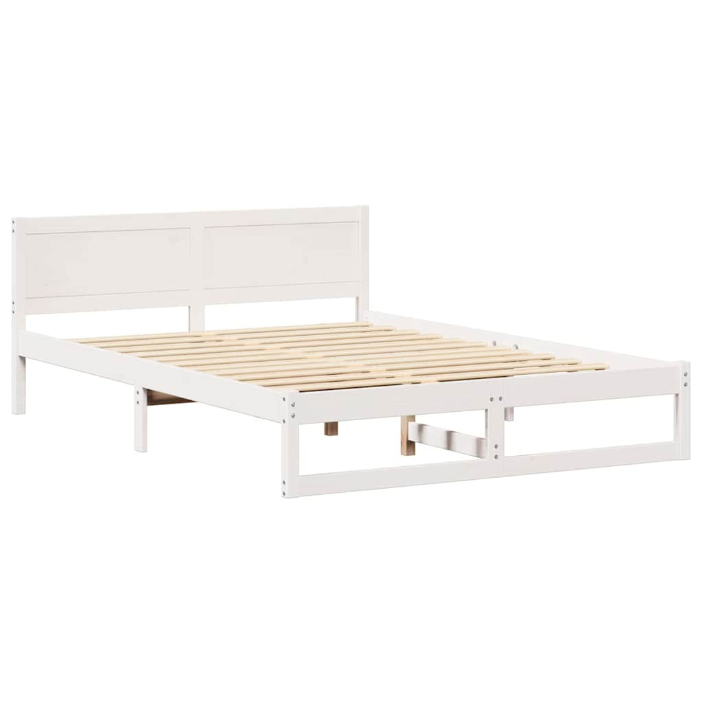 Struttura del letto Bianco 150 x 200 cm Pino massello | homemem39