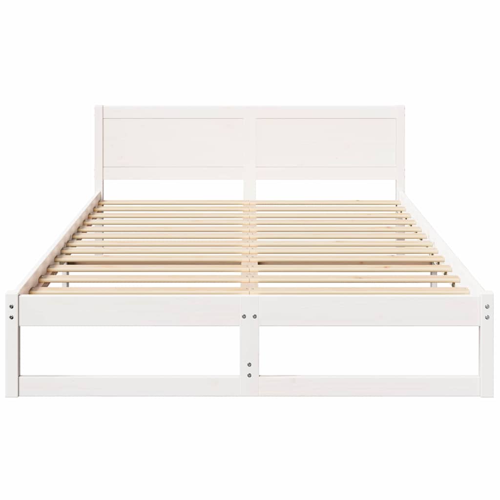 Struttura del letto Bianco 150 x 200 cm Pino massello