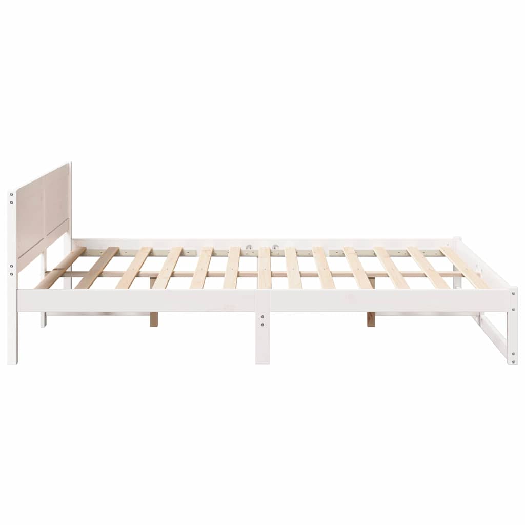 Struttura del letto Bianco 150 x 200 cm Pino massello | homemem39