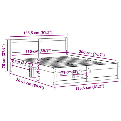 Struttura del letto Marrone cerato 150 x 200 cm Pino massello | homemem39