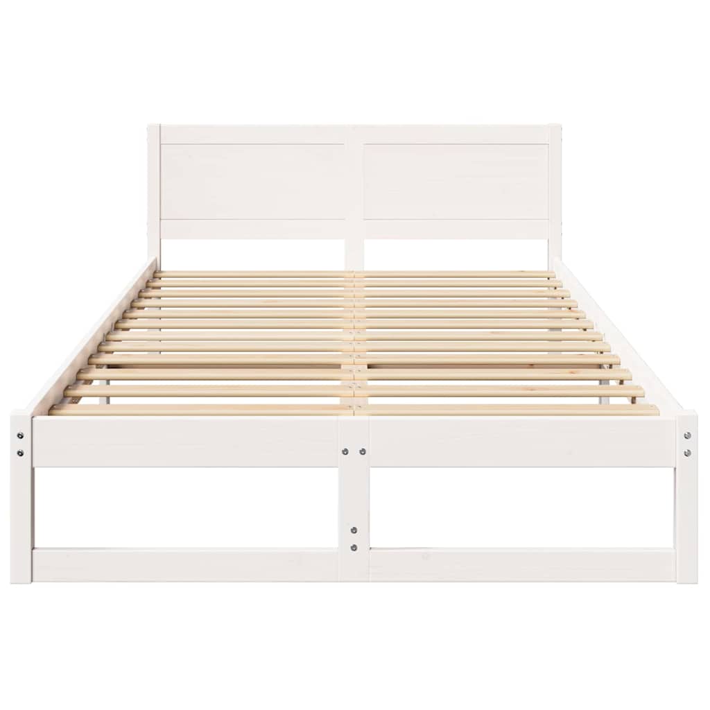Struttura del letto Bianco 140 x 190 cm Pino massello | homemem39