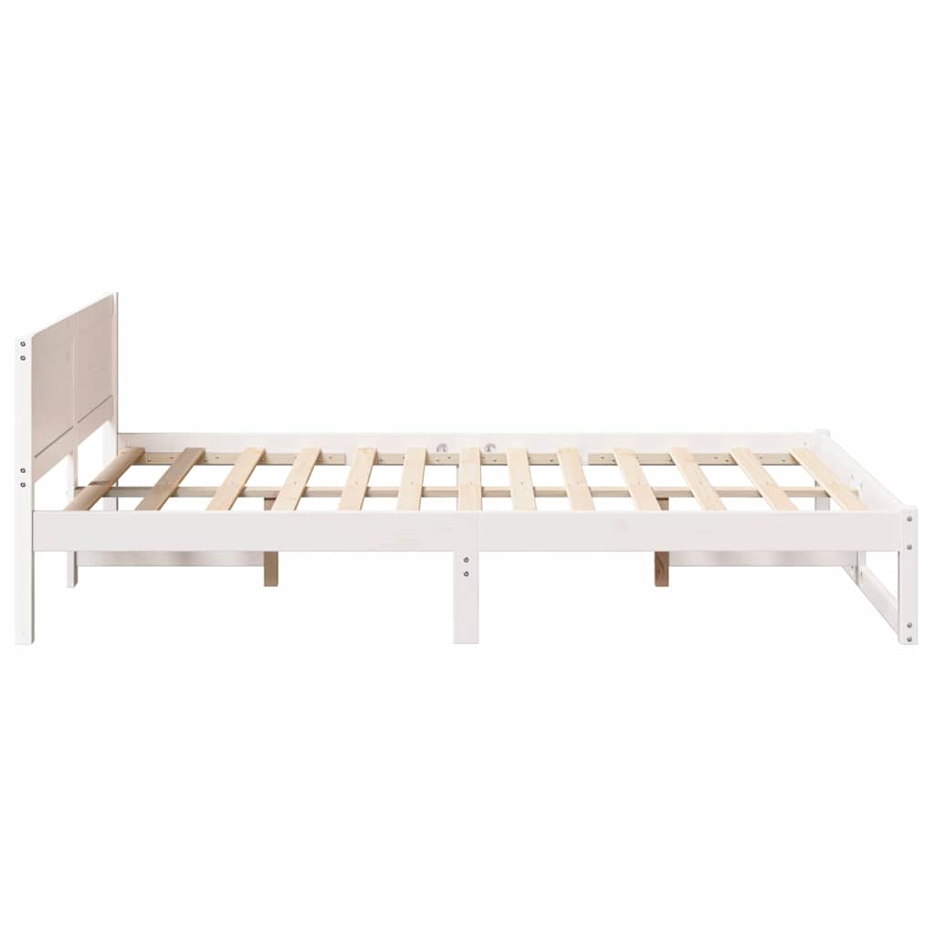 Struttura del letto Bianco 140 x 190 cm Pino massello | homemem39
