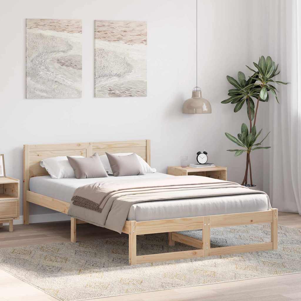 Struttura del letto Naturale 135 x 190 cm Pino massello | homemem39