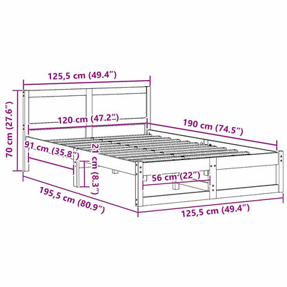 Struttura del letto Marrone cerato 120 x 190 cm Pino massello | homemem39