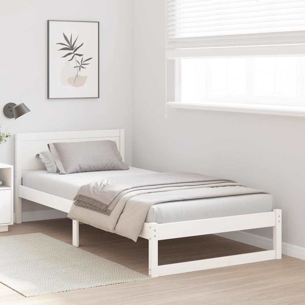 Struttura del letto Bianco 100 x 200 cm Pino massello | homemem39