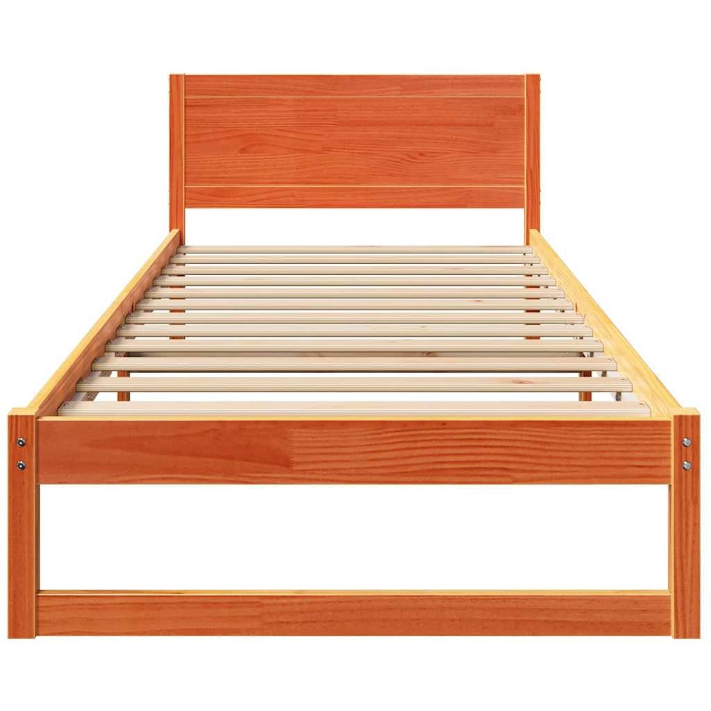 Struttura del letto Marrone cerato 100 x 200 cm Pino massello | homemem39