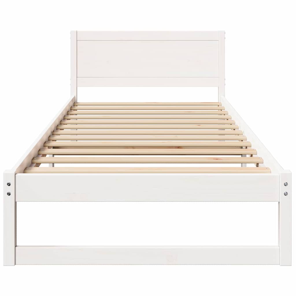 Struttura del letto Bianco 75 x 190 cm Pino massello | homemem39