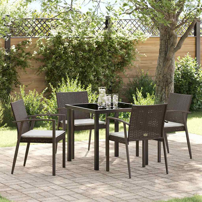 Set da Pranzo per Giardino 5 pcs Marrone Poly Rattan - homemem39