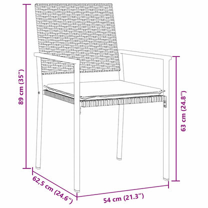 Set da Pranzo per Giardino 3 pcs Nero Poly Rattan - homemem39