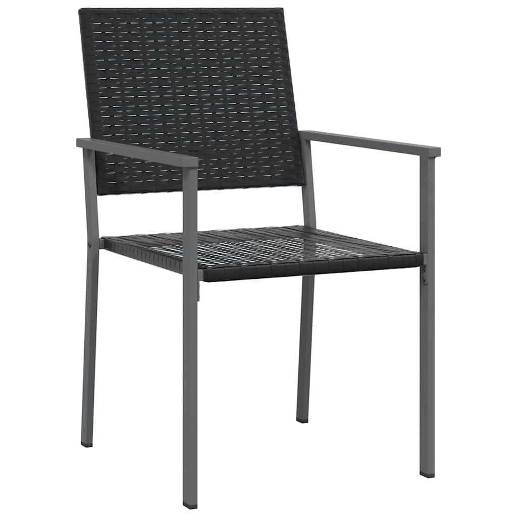 Set da Pranzo per Giardino 3 pcs Nero Poly Rattan - homemem39