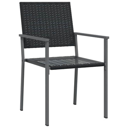 Set da Pranzo per Giardino 3 pcs Nero Poly Rattan - homemem39