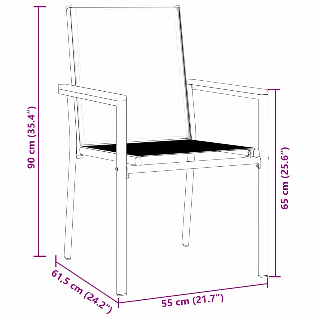Set da Pranzo per Giardino 3 pcs Nero | homemem39