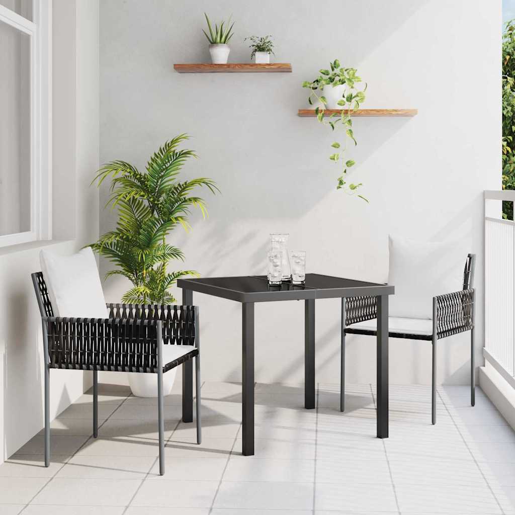 Set da Pranzo per Giardino 3 pcs Marrone Poly Rattan - homemem39