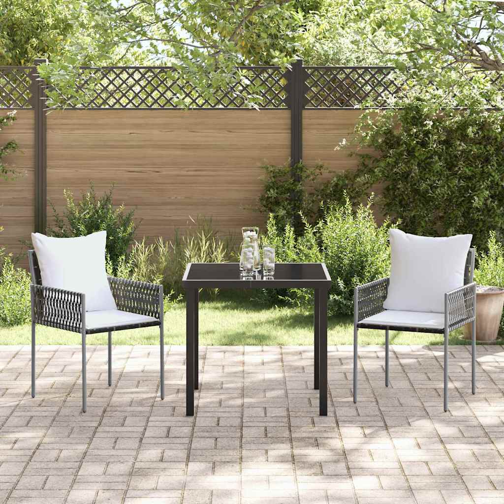 Set da Pranzo per Giardino 3 pcs Marrone Poly Rattan - homemem39