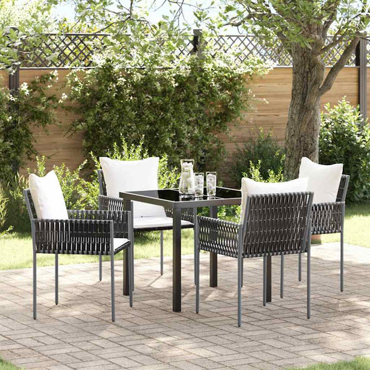 Set da Pranzo per Giardino 5 pcs Marrone Poly Rattan - homemem39
