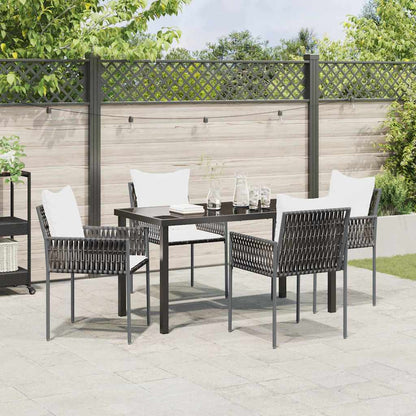 Set da Pranzo per Giardino 5 pcs Marrone Poly Rattan - homemem39