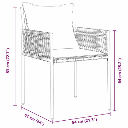 Set da Pranzo per Giardino 5 pcs Marrone e Nero Rattan in PE | homemem39