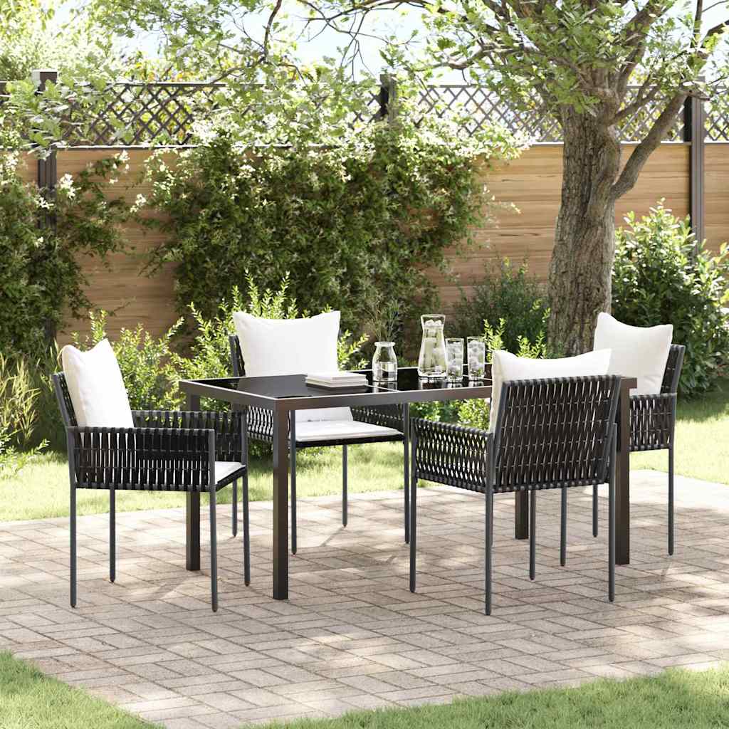 Set da Pranzo per Giardino 5 pcs Marrone Poly Rattan - homemem39
