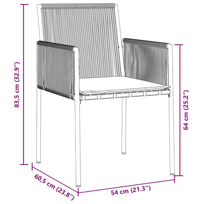 Set da Pranzo per Giardino 3 pcs Nero Poly Rattan - homemem39