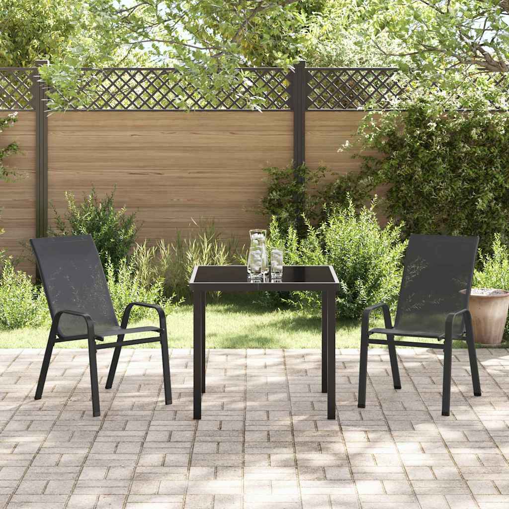 Set da Pranzo per Giardino 3 pcs Nero | homemem39