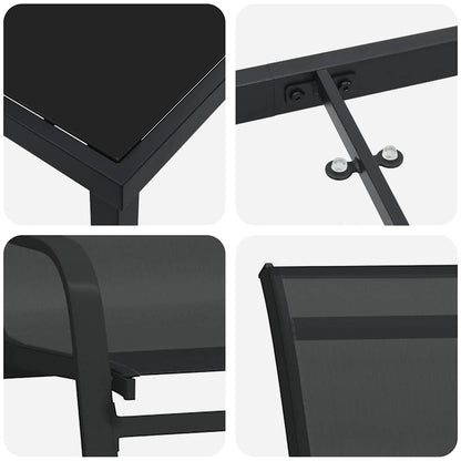 Set da Pranzo per Giardino 7 pz Nero | homemem39
