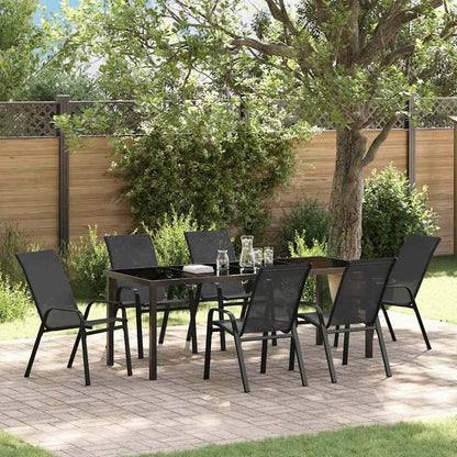 Set da Pranzo per Giardino 7 pz Nero | homemem39