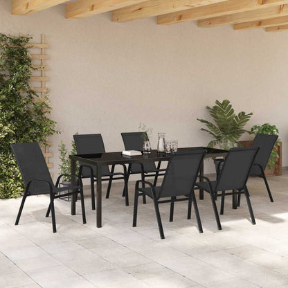 Set da Pranzo per Giardino 7 pz Nero | homemem39