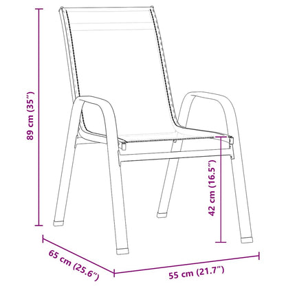 Set da Pranzo per Giardino 7 pcs Grigio Textilene e acciaio - homemem39