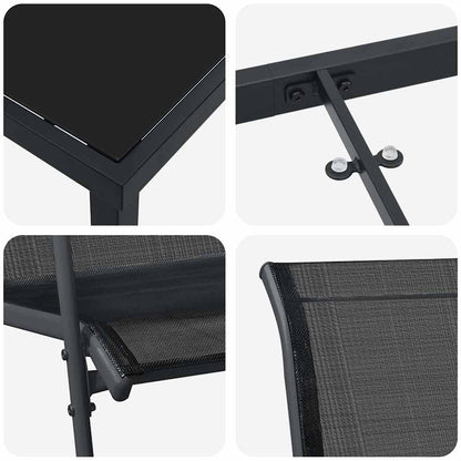 Set da Pranzo per Giardino 3 pcs Nero | homemem39