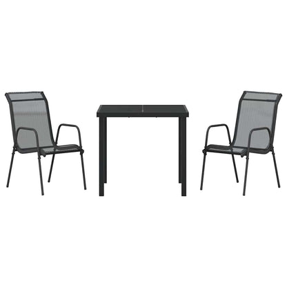 Set da Pranzo per Giardino 3 pcs Nero | homemem39
