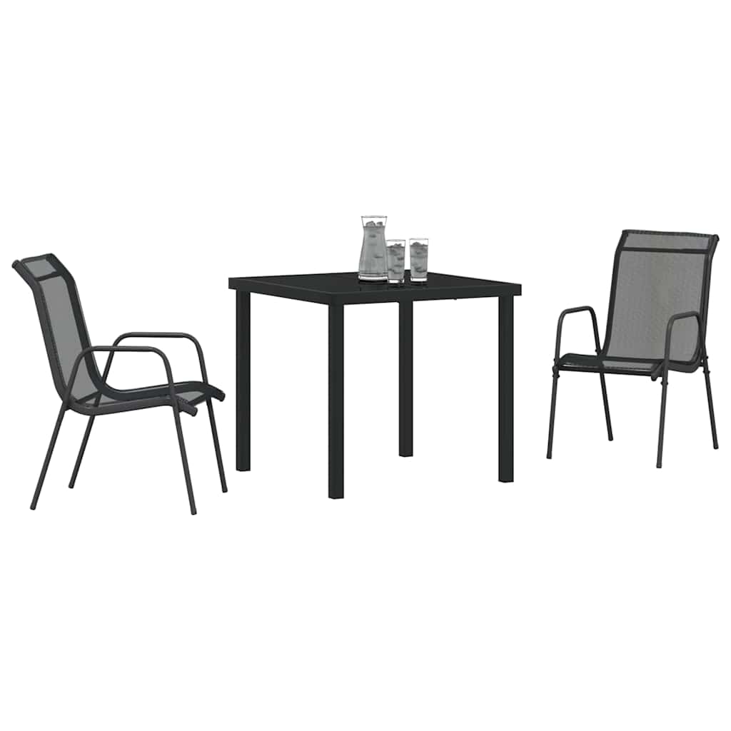 Set da Pranzo per Giardino 3 pcs Nero | homemem39