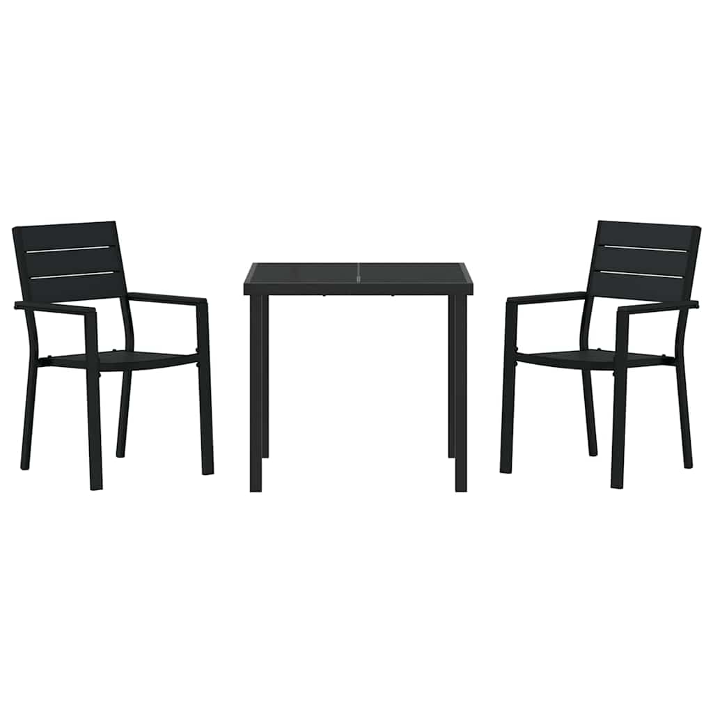 Set da Pranzo per Giardino 3 pcs Nero | homemem39