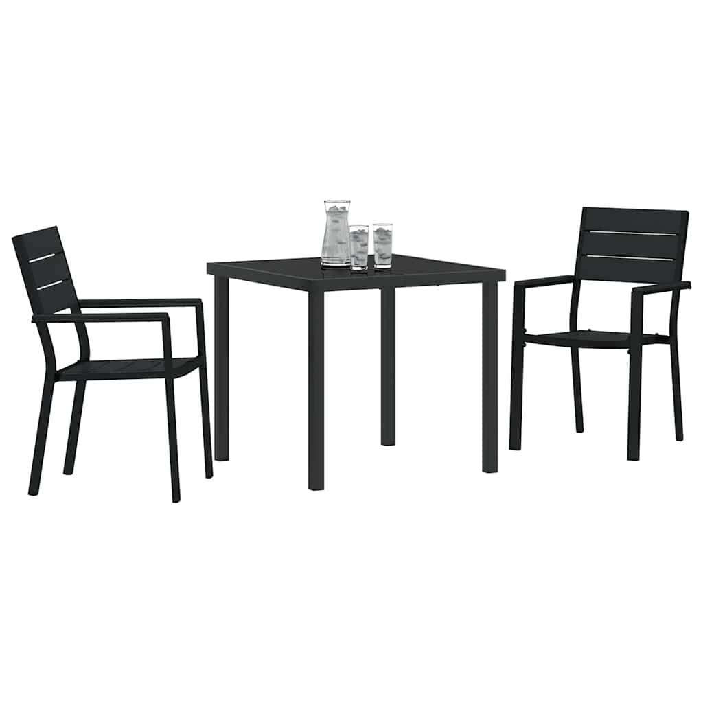 Set da Pranzo per Giardino 3 pcs Nero | homemem39