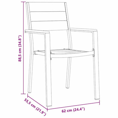 Set da Pranzo per Giardino 5 pcs Nero HDPE - homemem39