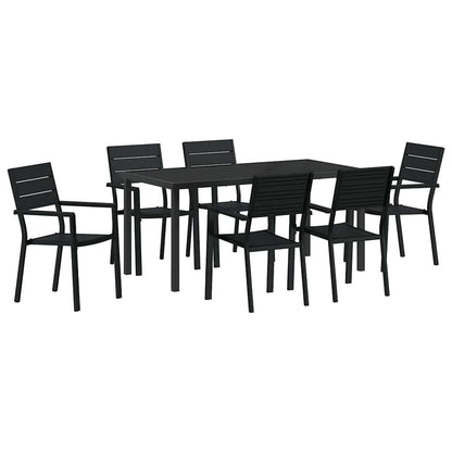Set da Pranzo per Giardino 7 pcs Nero | homemem39