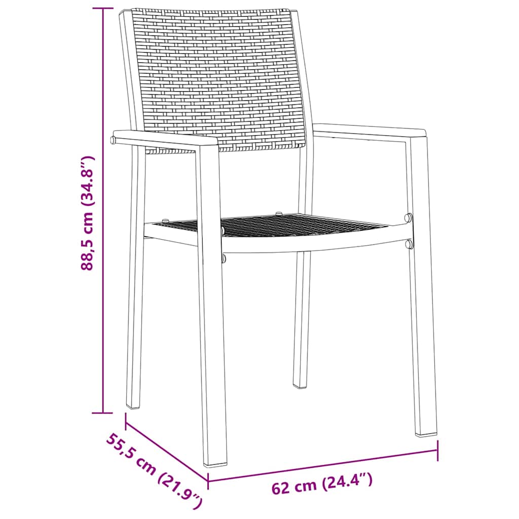Set da Pranzo per Giardino 3 pcs Nero | homemem39