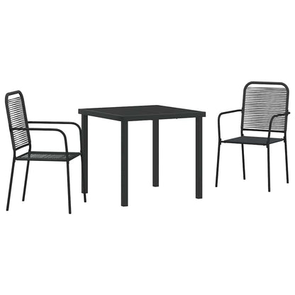Set da Pranzo per Giardino 3 pcs Nero - homemem39