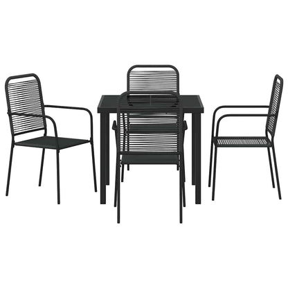 Set da Pranzo per Giardino 5 pcs Nero - homemem39