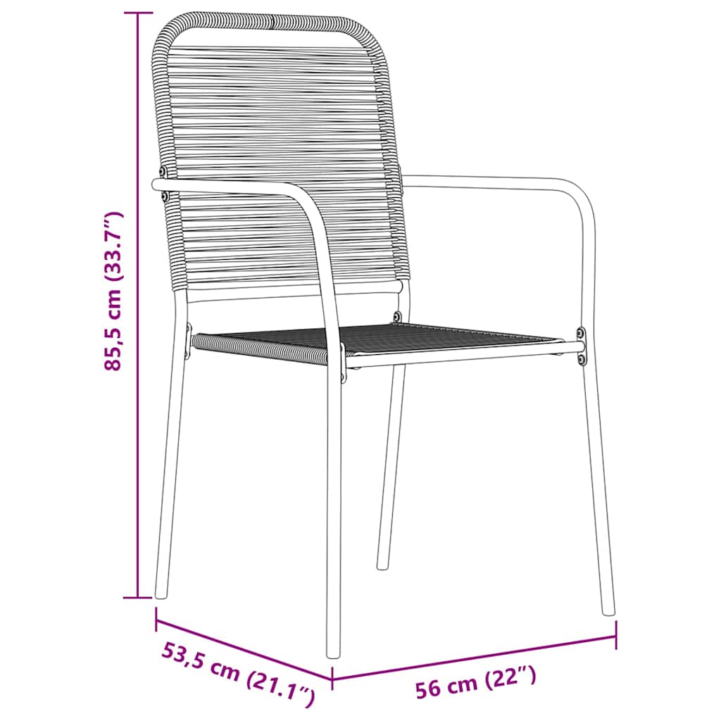 Set da Pranzo per Giardino 5 pcs Nero - homemem39