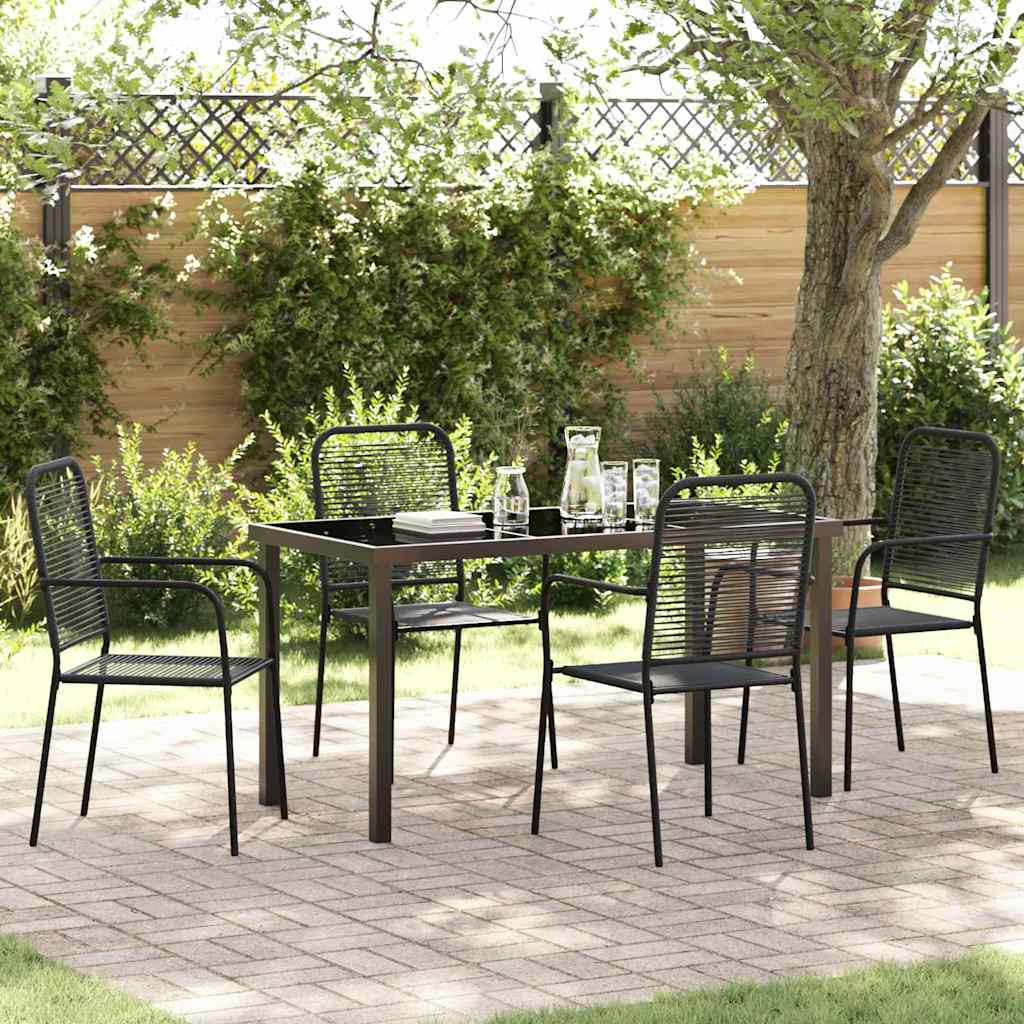 Set da Pranzo per Giardino 5 pcs Nero - homemem39