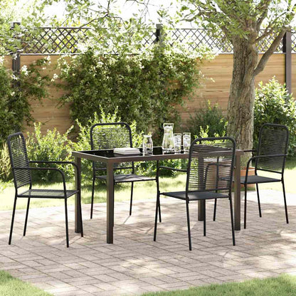 Set da Pranzo per Giardino 5 pcs Nero - homemem39