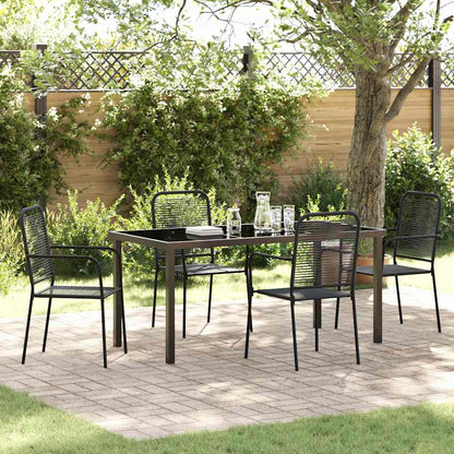 Set da Pranzo per Giardino 5 pcs Nero - homemem39